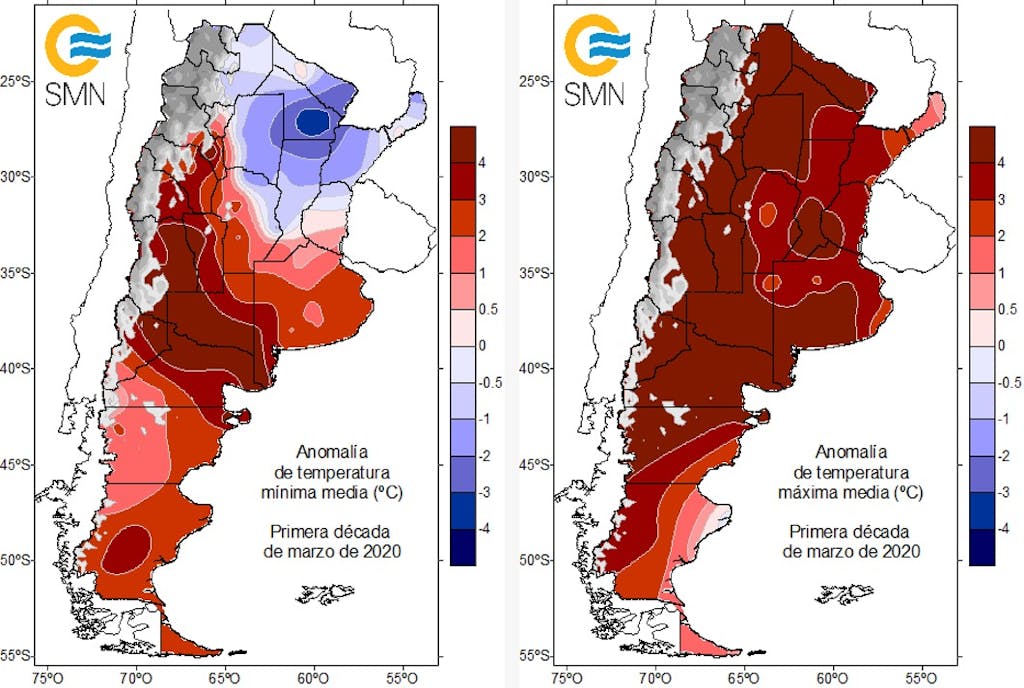 marzo más cálido en Argentina
